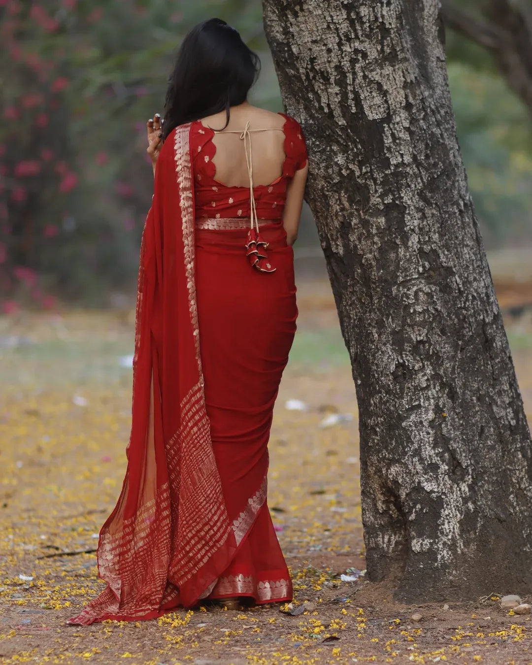 APEKVS17- Pure viscose crape saree with same tone viscose Russian jacquard Blouse