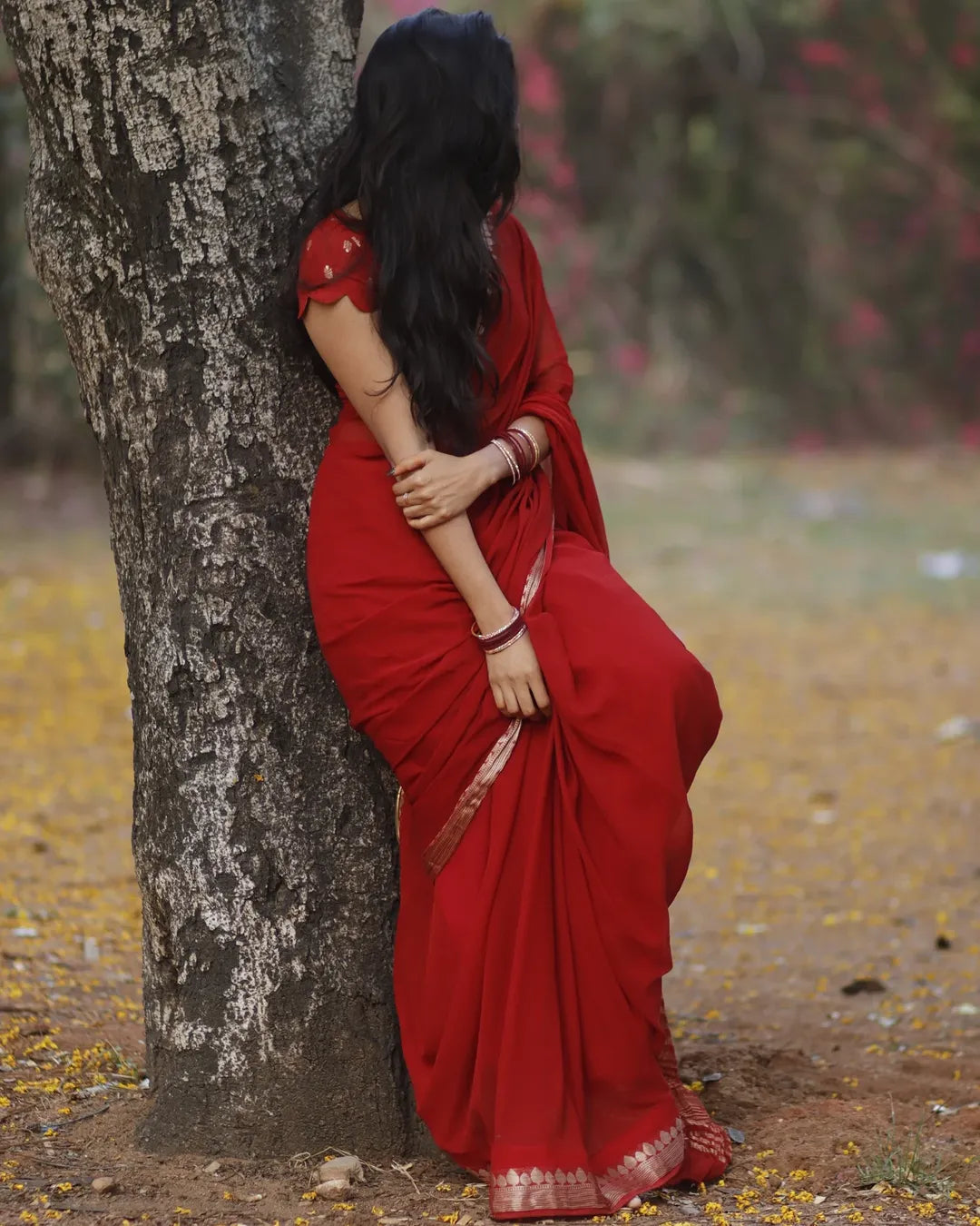 APEKVS17- Pure viscose crape saree with same tone viscose Russian jacquard Blouse