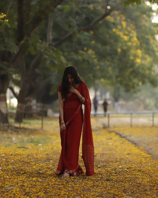 APEKVS17- Pure viscose crape saree with same tone viscose Russian jacquard Blouse